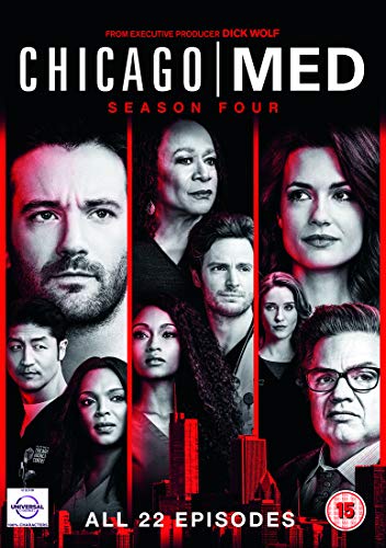 DVD cover for Chicago Med Season Four featuring a cast montage against a city skyline.