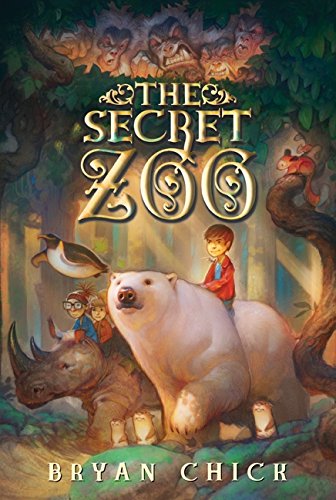 Book cover: boy riding a polar bear with other animals nearby.