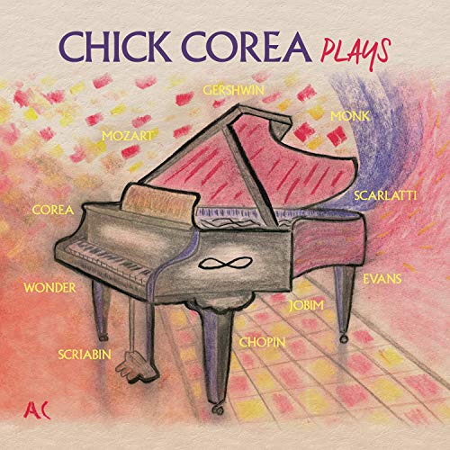 "Album cover featuring a sketched grand piano surrounded by composer names."