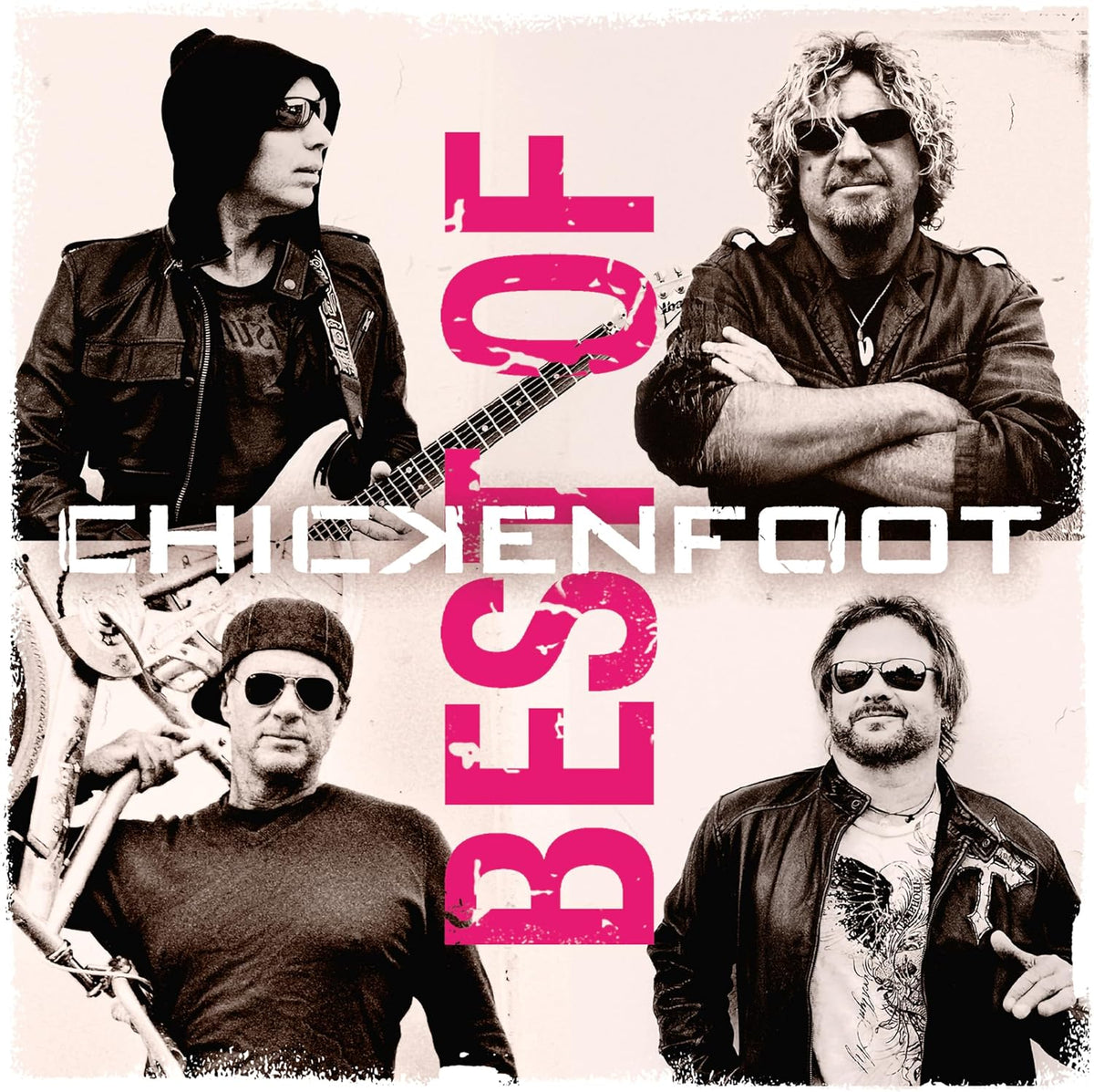 Chickenfoot “Best Of” CD cover with band members and large text.