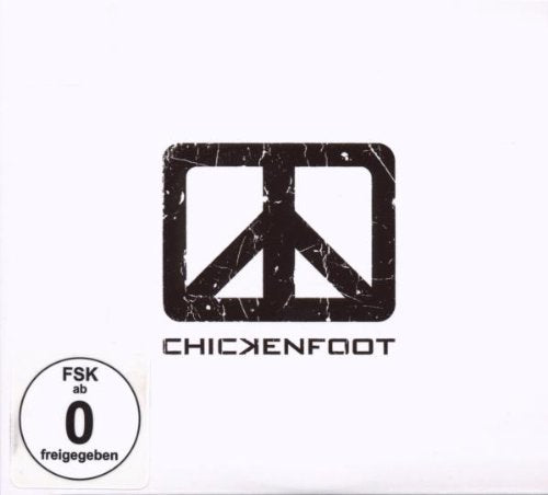Chickenfoot album cover with a black peace sign in a square.