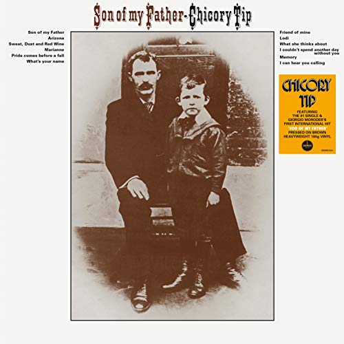 Vintage photo of a man and boy on a vinyl record cover.