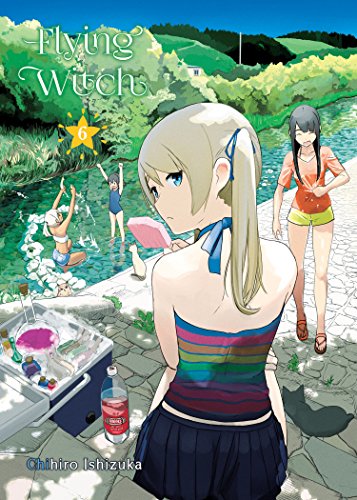 Manga cover: three young women by a river, with magical elements.