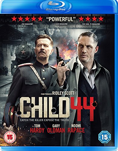 Blu-ray cover art for Child 44 featuring Tom Hardy and Gary Oldman.