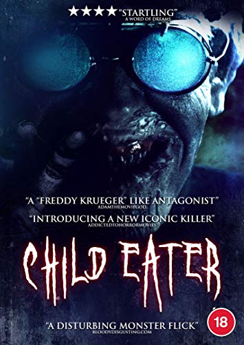 DVD cover for horror film "Child Eater" featuring a monstrous face.