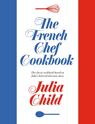 “The French Chef Cookbook” cover with red, white, and blue design.