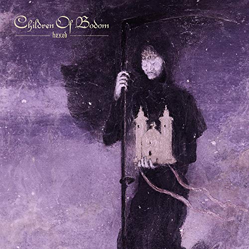 Album cover for Children Of Bodom's "Hexed" featuring a hooded figure.