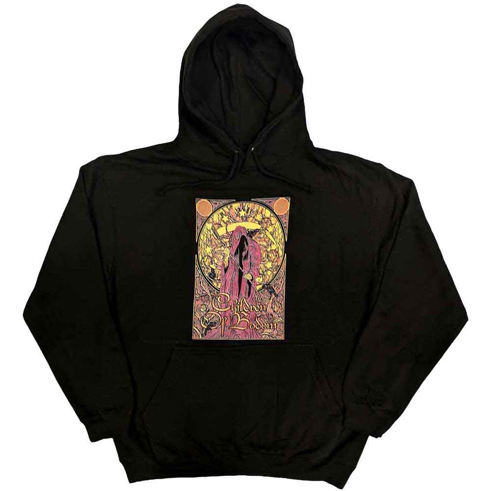 Black pullover hoodie featuring a Children of Bodom Nouveau Reaper graphic on the front.