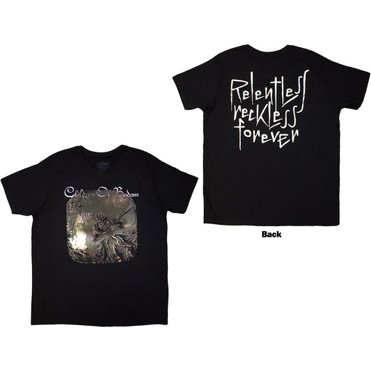 Black Children of Bodom t-shirt with artwork on front and back.