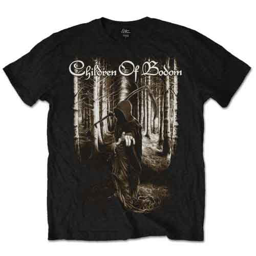 Black t-shirt with "Children Of Doom" band logo and grim reaper graphic.