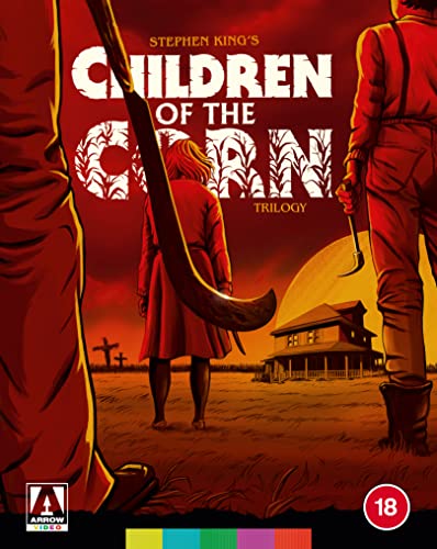 Children of the Corn" trilogy Blu-ray cover with children and a farmhouse.