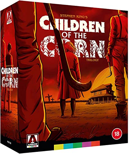 Blu-ray cover for "Children of the Corn Trilogy" featuring a red landscape.