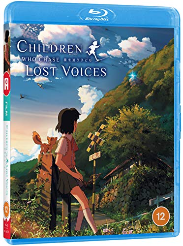 Blu-ray cover for animated film "Children Who Chase Lost Voices," girl gazing.