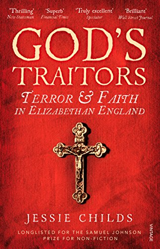 Red book cover with gold text, a crucifix, and author Jessie Childs’ name.
