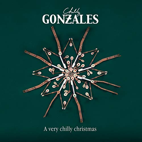 Album cover for Chilly Gonzales’ “A Very Chilly Christmas” with twig snowflake.