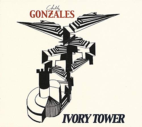 CD cover for Chilly Gonzales’ “Ivory Tower” with abstract tower illustration.