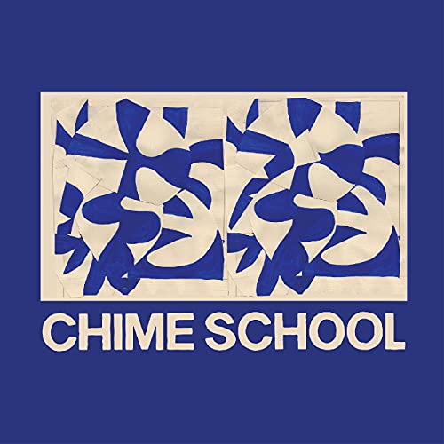 CD cover for Chime School with abstract blue and beige design.