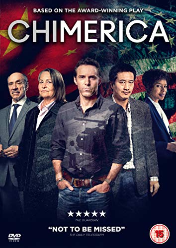 DVD cover for "Chimerica" featuring five actors in front of Chinese and US flags.