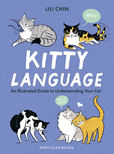 Book cover with illustrated cats and the title "Kitty Language.