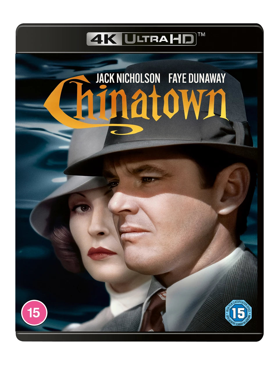Chinatown 4K Ultra HD Blu-ray cover featuring Jack Nicholson and Faye Dunaway.