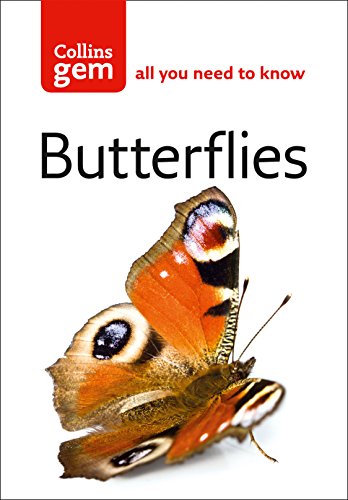 Cover of the Collins Gem Butterflies book featuring a peacock butterfly on white background.