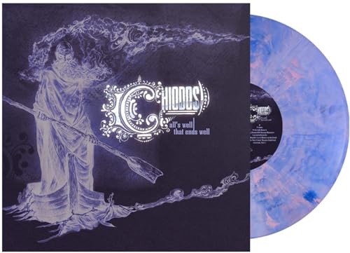 Chiodos vinyl record: album cover with figure, and marbled blue disc.