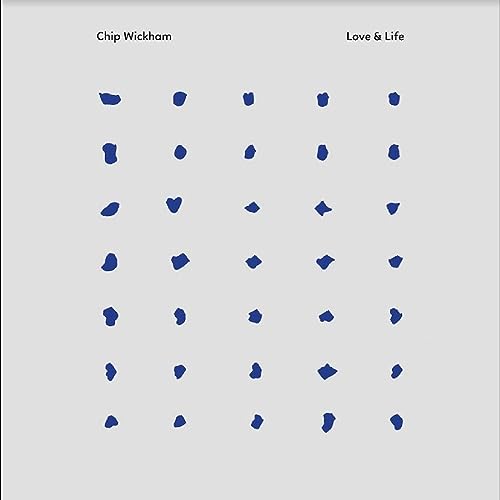 Album cover for Chip Wickham’s “Love & Life” with blue abstract shapes.