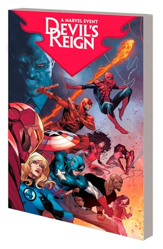 Comic book cover featuring Spider-Man, Daredevil, and other Marvel heroes.