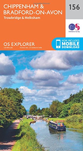 Ordnance Survey Explorer map 156 cover featuring a canal boat on a sunny day.