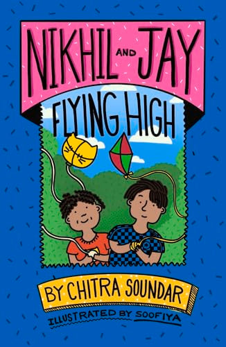 Two boys flying a cat-shaped kite and a diamond kite in a park.