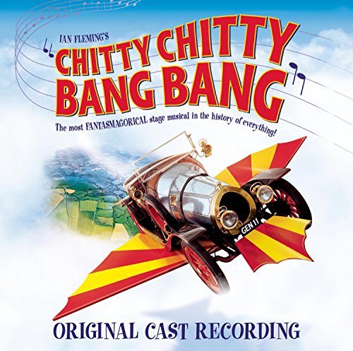 CD cover for “Chitty Chitty Bang Bang” original cast recording, flying car.