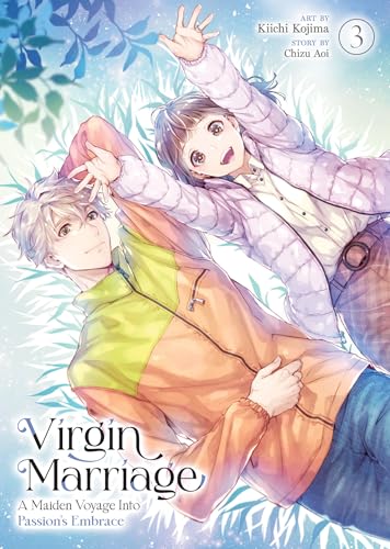 Manga cover: two young people lying amongst stylized white foliage.