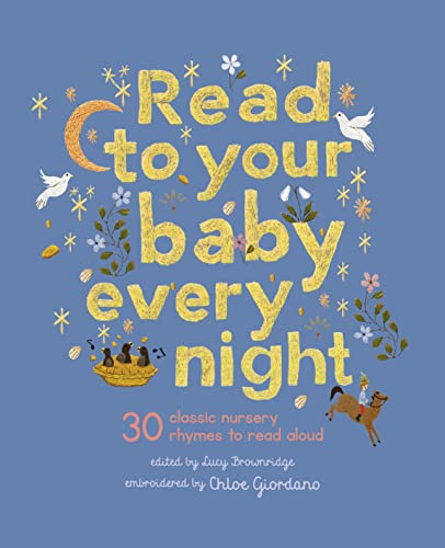Book cover with illustrated text, birds, flowers, and a child on horseback.