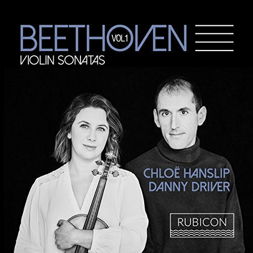 CD cover featuring portraits of violinist Chloe Hanslip and pianist Danny Driver.