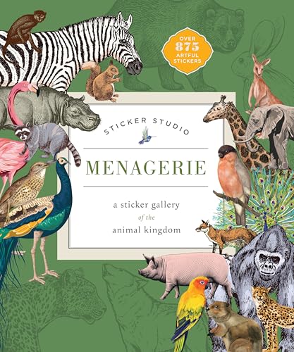 Sticker book cover featuring detailed illustrations of various animals.