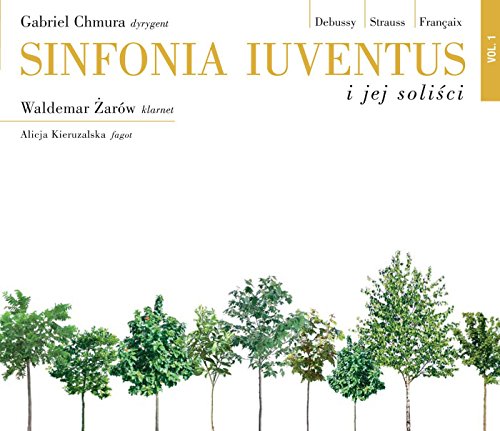 CD cover with gold text and a row of various green trees at bottom.