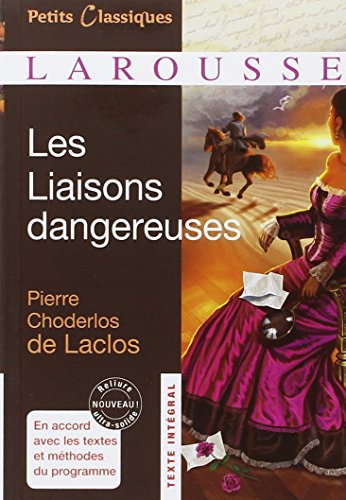 Book cover: "Les liaisons dangereuses" with a woman in a red gown.