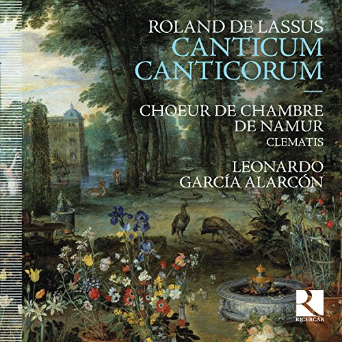CD cover depicting a lush garden scene with peacocks and flowers.
