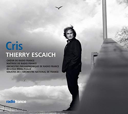 CD cover: portrait of Thierry Escaich with text "Cris" and cloudy sky.