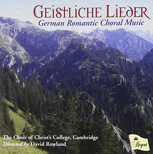 CD cover: mountains, text “Geistliche Lieder”, and choir information.