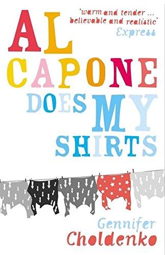 Book cover: “Al Capone Does My Shirts” with laundry line illustration.