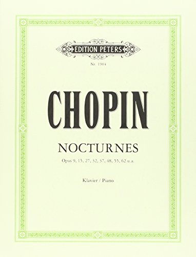 Cream-colored sheet music cover with green border, featuring "Chopin Nocturnes" in large black text.