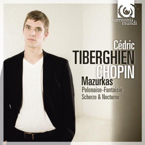 CD cover featuring pianist Cedric Tiberghien and text "Chopin Mazurkas.