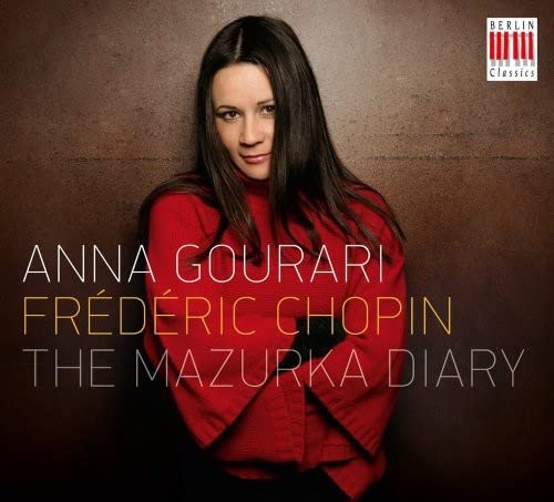 CD cover featuring pianist Anna Gourari in a red sweater.
