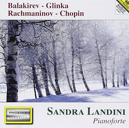 CD cover featuring a snow-covered birch forest and composer names.