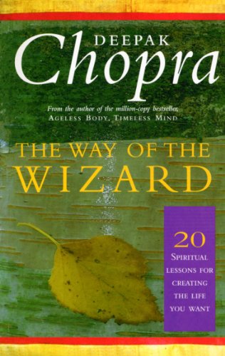 Book cover: “The Way Of The Wizard” by Deepak Chopra, with a leaf.