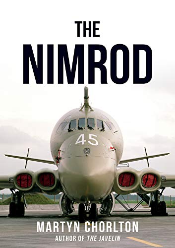 Book cover featuring a front view of a gray Nimrod aircraft.