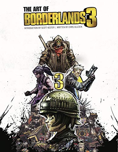Cover of "The Art of Borderlands 3" featuring character illustrations and bold logo.