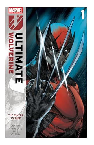Comic book cover featuring Wolverine with extended claws against a blue and black background.