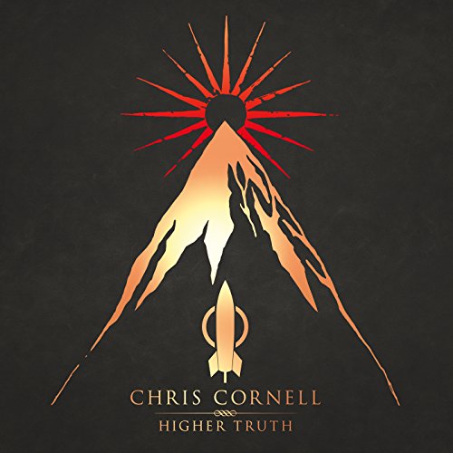 Album cover showing a mountain silhouette under a sun, with a rocket icon below.